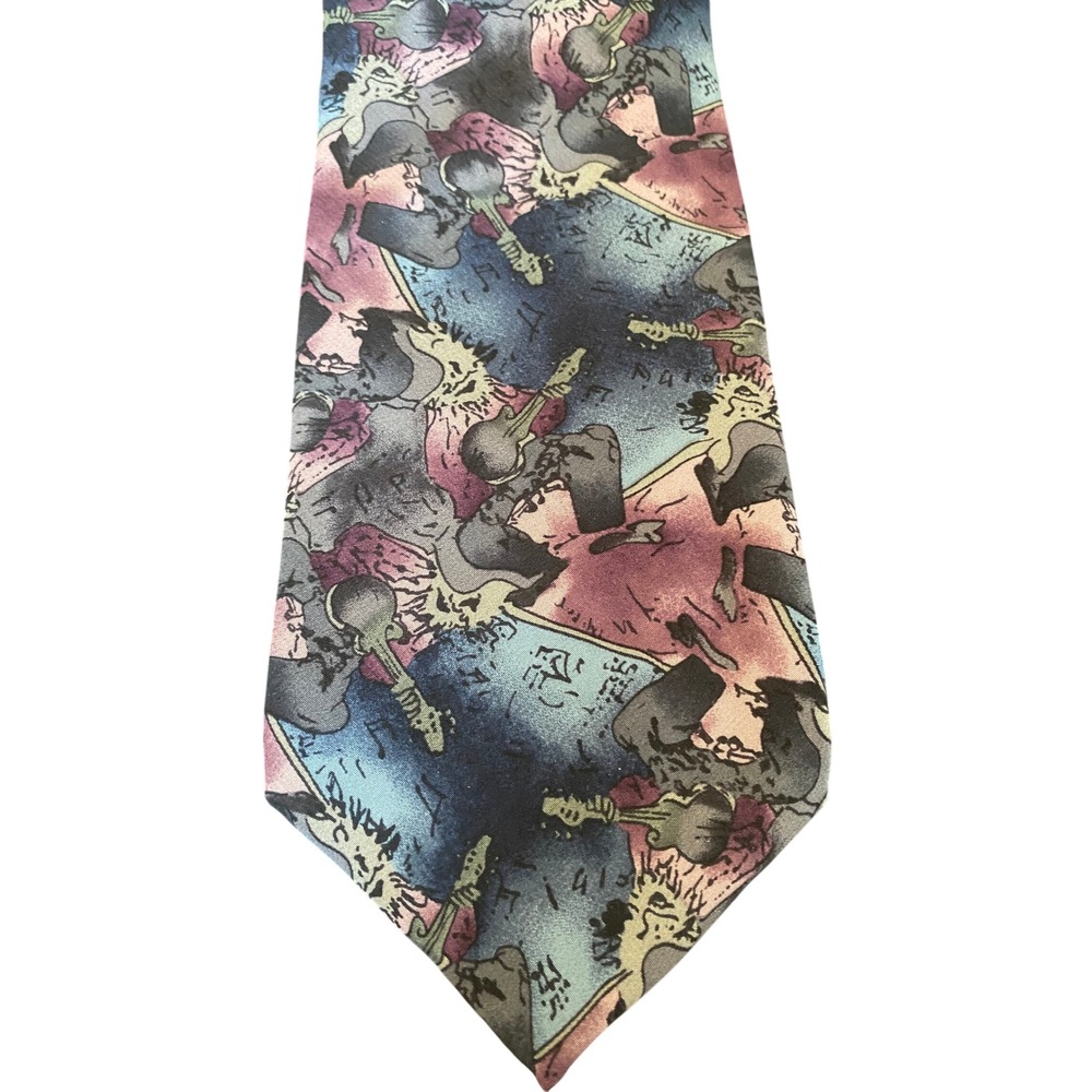 J. Garcia Silk Tie Garcia Grisman Collection Eight Abstract Music Mandolin USA